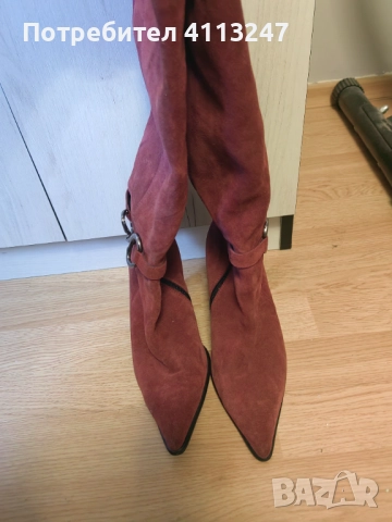 Италиански ботуши велур нови , снимка 2 - Дамски ботуши - 52065013
