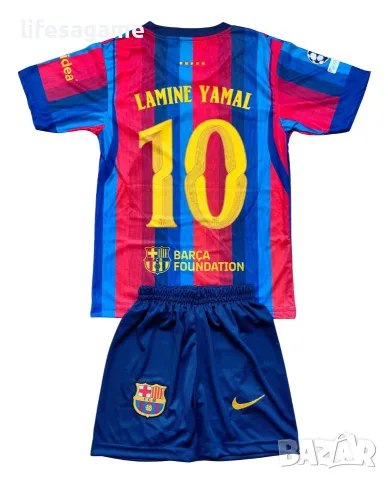 Детски футболен екип Барселона Ямал комплект Barcelona Yamal тениска 