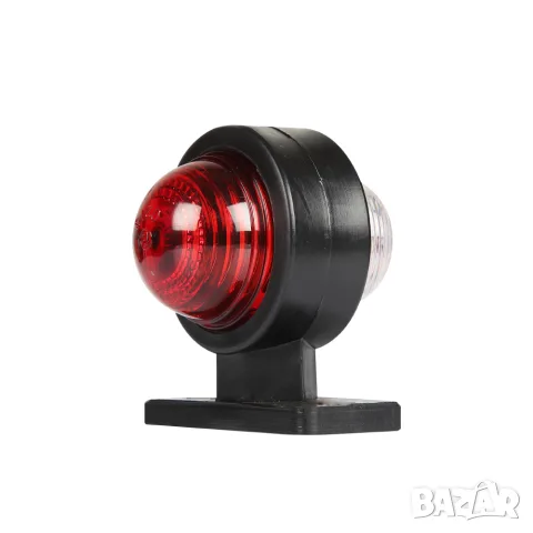 LED габарит рогче 80 mm бяло-червен