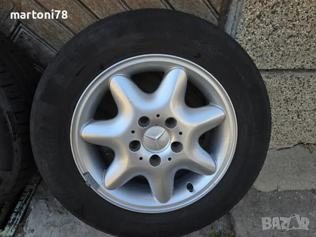 Комплект оригинални алуминиеви джанти за MERCEDES 15 цола, с летни гуми., снимка 5 - Гуми и джанти - 49883630