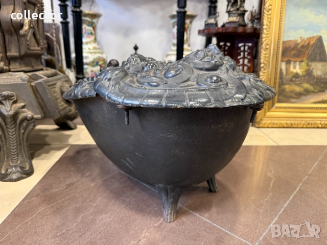 Стар бароков "мангал" / "кофа" за въглища. №8080, снимка 9 - Антикварни и старинни предмети - 54080156