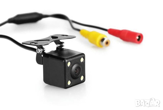 Водоустойчива HD мини камера за задно виждане, нощно виждане, 4 LED 12