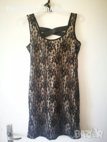 Черна рокля с дантела размер s/m, снимка 2 - Рокли - 29429204