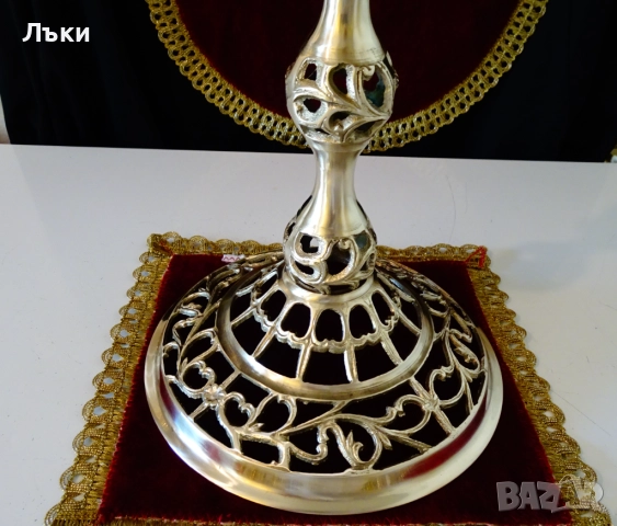 Бронзов свещник Torquato Tamagnini,44 см.,маркиран. , снимка 12 - Антикварни и старинни предмети - 51800328