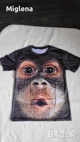 Мъжка 3D модна тениска със забавна графика на маймуна ,Размер L