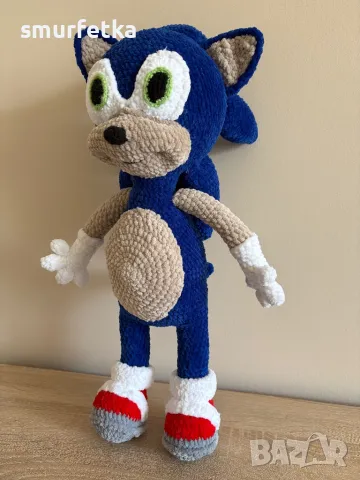 Плетена играчка Соник , снимка 2 - Плюшени играчки - 50172750