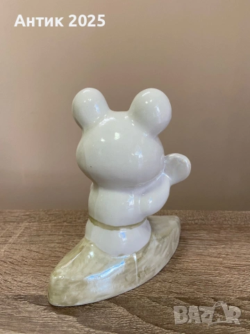 Порцеланова статуетка „Олимпийското мече – гребане“ — Коростен, винтидж, снимка 2 - Антикварни и старинни предмети - 53238626