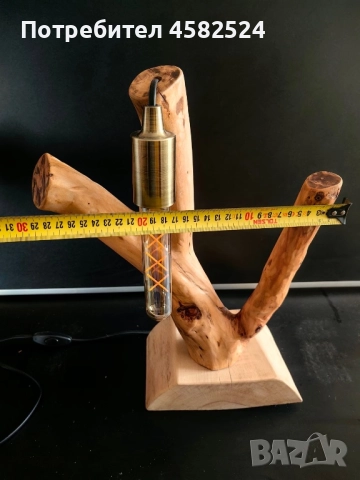 Дървена нощна лампа, рустик , снимка 6 - Други - 52511882