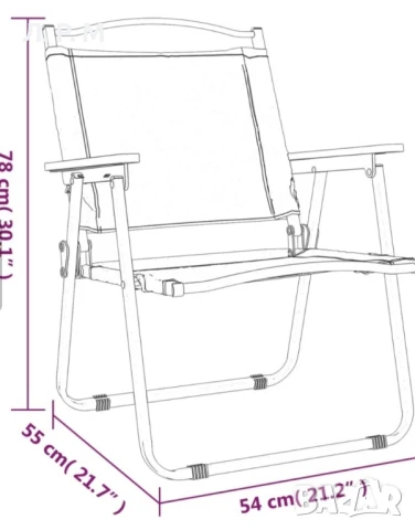 Къмпинг стол / Сгъваем от плат ЧЕРЕН , снимка 3 - Къмпинг мебели - 50510989