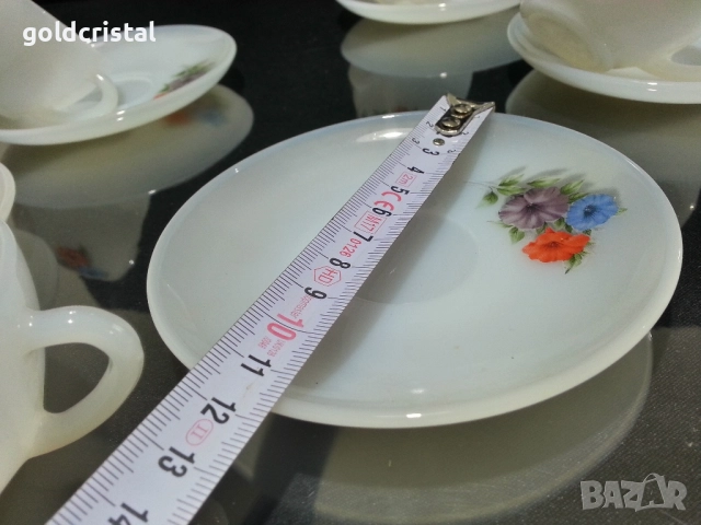 Френски аркопал чаши за чай кафе , снимка 4 - Антикварни и старинни предмети - 44231669