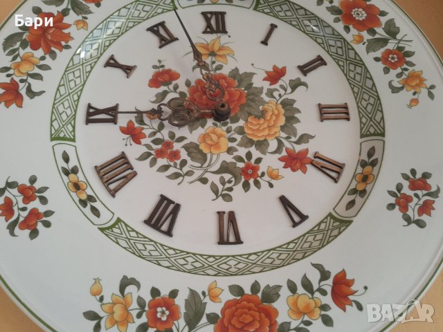 Красив кухненски порцеланов часовник чиния-Junghans, снимка 3 - Колекции - 44395465