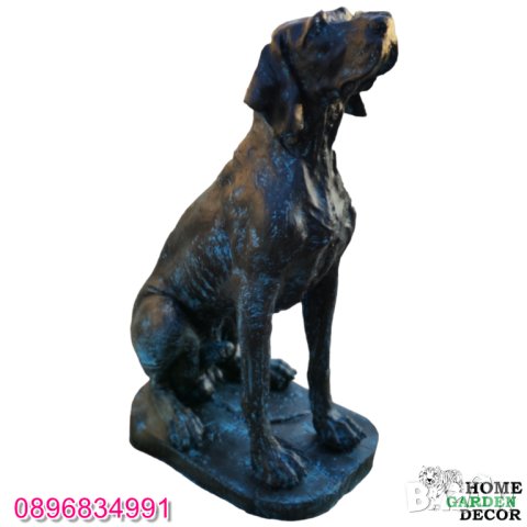 Бетонна статуя куче Немски дог в окислен метален ефект, снимка 3 - Градински мебели, декорация  - 40694665
