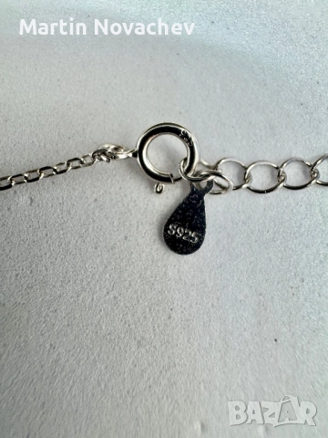 Сребърно колие с мойсанит (Диамант) 1 карат, снимка 6 - Колиета, медальони, синджири - 52808834