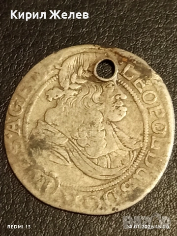 Сребърна монета 6 кройцера Леополд първи Австрия за КОЛЕКЦИЯ 53021, снимка 4 - Нумизматика и бонистика - 53097298