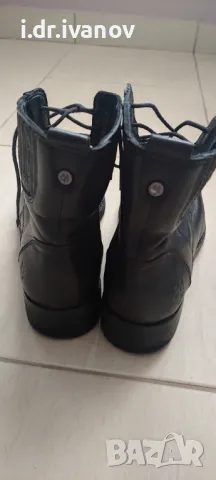 черни кожени ниски боти с връзки MarcO'Polo, снимка 6 - Дамски боти - 49603971