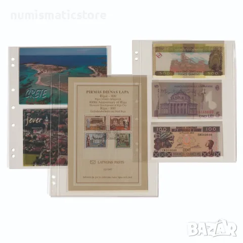 Leuchtturm Numis – 3C листи за три банкноти / опаковка от 10 броя, снимка 2 - Нумизматика и бонистика - 56329967