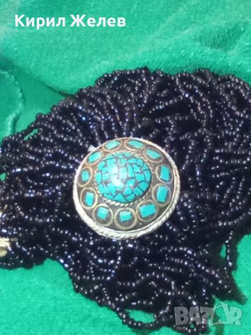 ТУАРЕГСКА МЪНИСТЕНА ОГЪРЛИЦА с ТЮРКОАЗ и САЧАН с КОПЧЕ от СЛОНОВА КОСТ 75131, снимка 2 - Антикварни и старинни предмети - 29614738