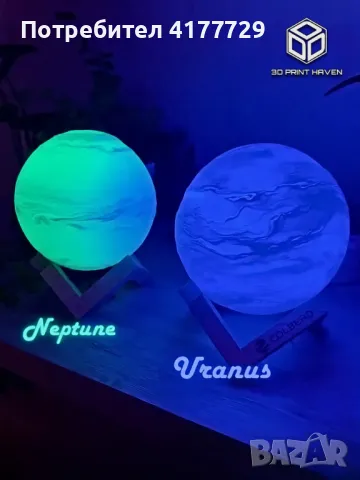 3D Планетни лампи - Магията на Космоса във Вашия Дом!, снимка 4 - Декорация за дома - 49611403