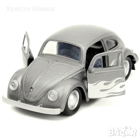 Метална кола VW Beetle 1:32 с боксови ръкавици комплект 4 цвята, снимка 7 - Коли, камиони, мотори, писти - 56160053