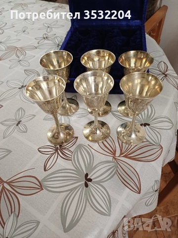 6 посребрени чаши, снимка 2 - Антикварни и старинни предмети - 52121647