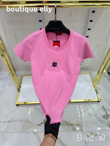 дамска тениска в черно, бяло и розово, снимка 4 - Тениски - 53198223