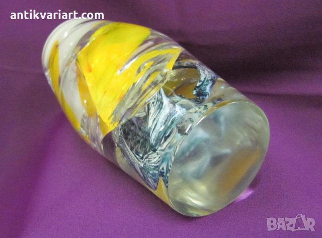 Винтич Кристално Стъкло Тежка Масивна Ваза Бохемия, снимка 10 - Антикварни и старинни предмети - 31871717