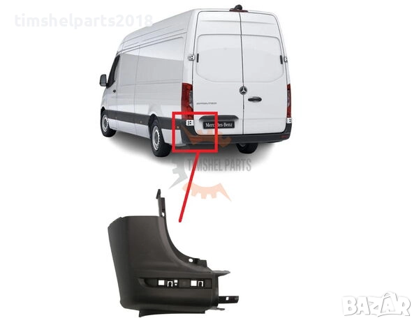 Ъгъл задна броня за Mercedes Sprinter 907 след 2018 год. - Шофьорска страна
