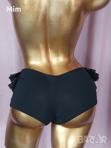 LEG AVENUE M / L Черна бикина с къдри и мъниста , снимка 5 - Бельо - 54170307