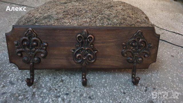 Масивна закачалка– Дърво, чугун., снимка 3 - Закачалки - 33746279