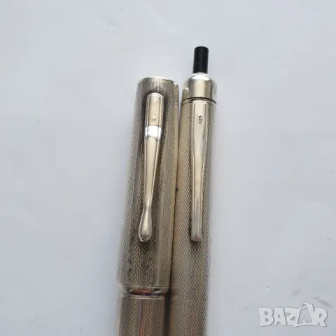 Сребърни химикалка и писалка със златен писец 14к Warranted, снимка 10 - Антикварни и старинни предмети - 50006851