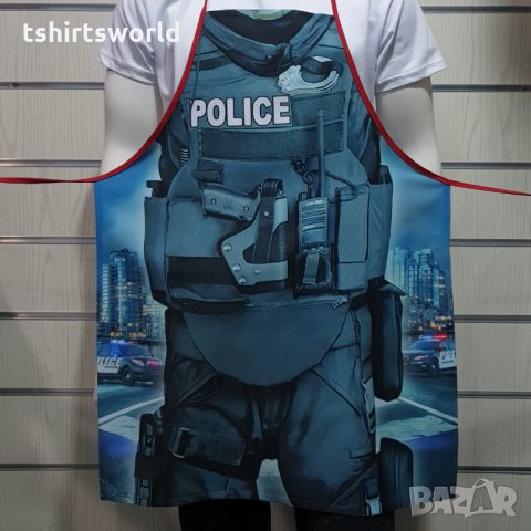 Нова мъжка забавна готварска престилка Полицай (Police), снимка 2 - Подаръци за мъже - 30723164