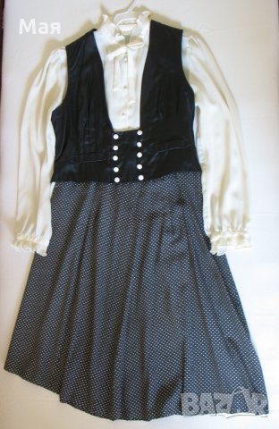 Копринен костюм (точки 2 в едно) от 3 части, снимка 5 - Костюми - 31537758