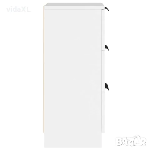 vidaXL Сайдборди, 2 бр, бели, 30x30x70 см, инженерно дърво, снимка 6 - Бюфети - 56148034