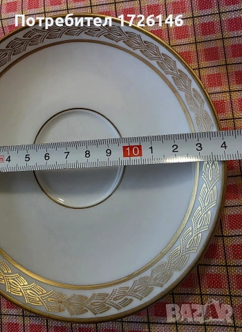 Порцеланов сет за кафе 4 броя с позлата на Eschenbach Bavaria Germany, снимка 5 - Чаши - 54037282