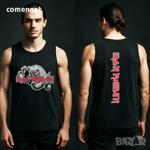 Мъжки потници IRON MAIDEN с ROCK / РОК принт! Поръчай с твоя идея!