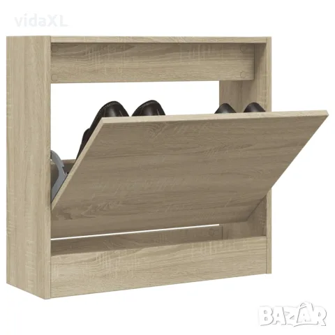 vidaXL Шкаф за обувки, дъб сонома, 60x21x57 см, инженерно дърво, снимка 2 - Шкафове - 56148218