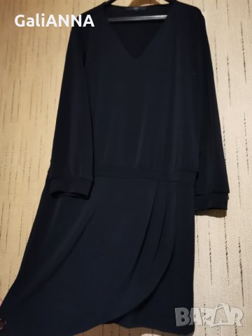 ЕЛЕГАНТНА РОКЛЯ ТЪМНОСИНЯ ЛИКРА РАЗМЕР2 XL