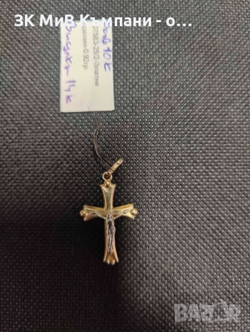 Златна висулка Кръст 0.92гр 14к