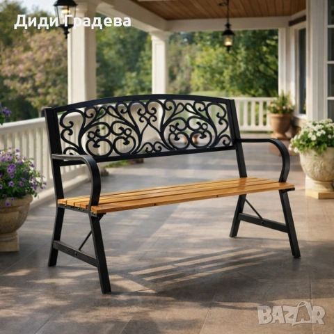 Елегантна градинска пейка GARDEN LINE – здрава болтова конструкция, снимка 4 - Градински мебели, декорация  - 53917437