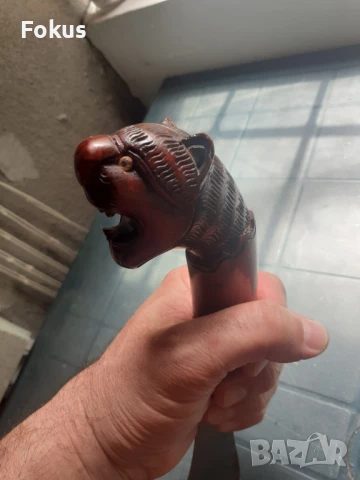 Уникален нож косер кинжал кания дърворезба абанос, снимка 4 - Антикварни и старинни предмети - 50954149