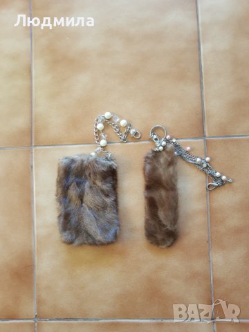 Калъф телефон и украшение чанта,естествен косъм,Цена за комплект, снимка 2 - Други - 38805925