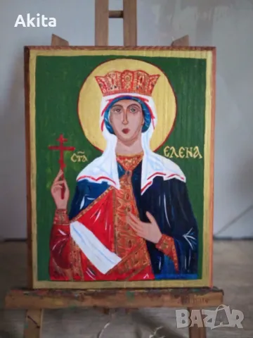 Икона на света Елена, снимка 5 - Икони - 40642366