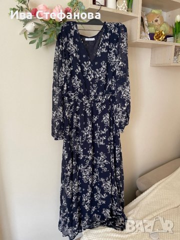 Разкошна феерична нова дълга елегантна романтична рокля Reaerved флорален нежен принт цветя , снимка 5 - Рокли - 42455741