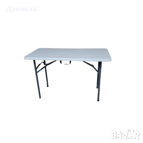 Сгъваема правоъгълна градинска маса, бяла - 181.5 × 74 × 74 см, снимка 6 - Градински мебели, декорация  - 54153763