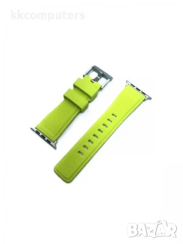 Силиконова каишка метална закопчалка за Apple Watch 38-40-41mm /Лайм/ Баркод : 3128757