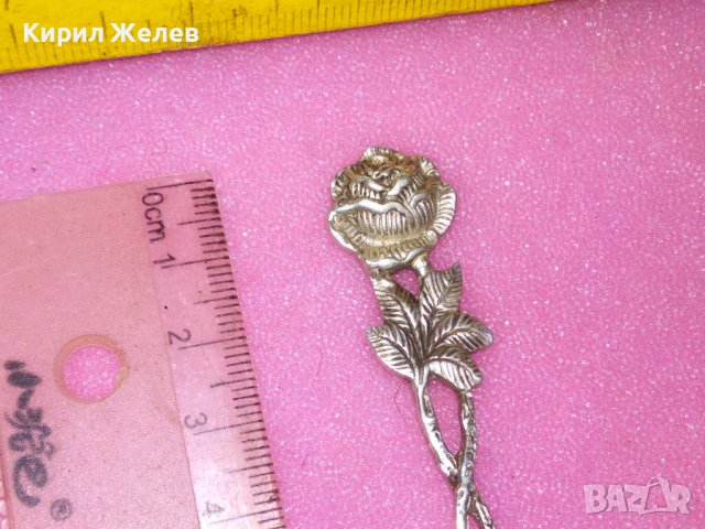 СТАРА НЕМСКА ФЛОРАЛНА КОЛЕКЦИОНЕРСКА ДЕСЕРТНА СРЕБЪРНА ВИЛИЧКА СРЕБРО 800 ПРОБА 42994, снимка 9 - Колекции - 44376138