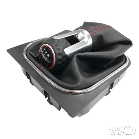 Топка за ръчен скоростен лост с маншон и червен конец за VW Golf V GTI и VI GTI, 6 скорости, снимка 4 - Аксесоари и консумативи - 55860603