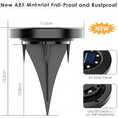 Соларни лампи за градина - плоски - код 3252, снимка 5 - Соларни лампи - 34510608