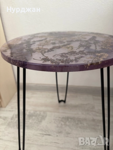  епоксидна масичка с естествени цветя, снимка 2 - Маси - 51681158