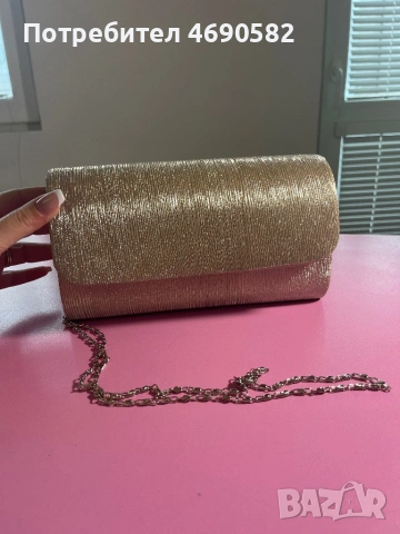 Златиста официална чанта, снимка 3 - Чанти - 53046232